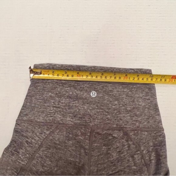 Lululemon Pure Practice Pant Heathered Slate Gray Leggings Lattice Trim … - Picture 13 of 16